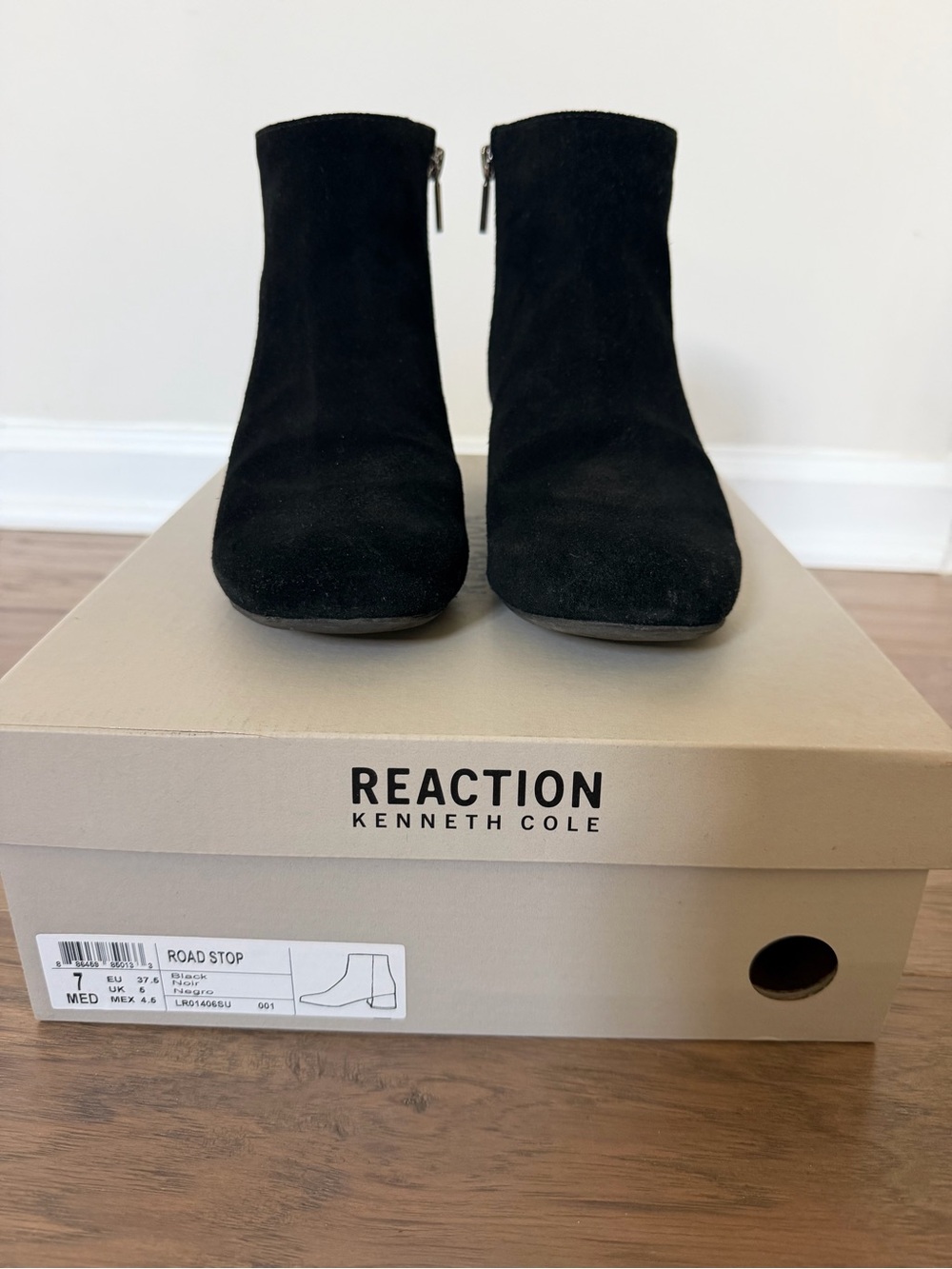 Kenneth Cole Reaction Black Suede Ankle Booties
